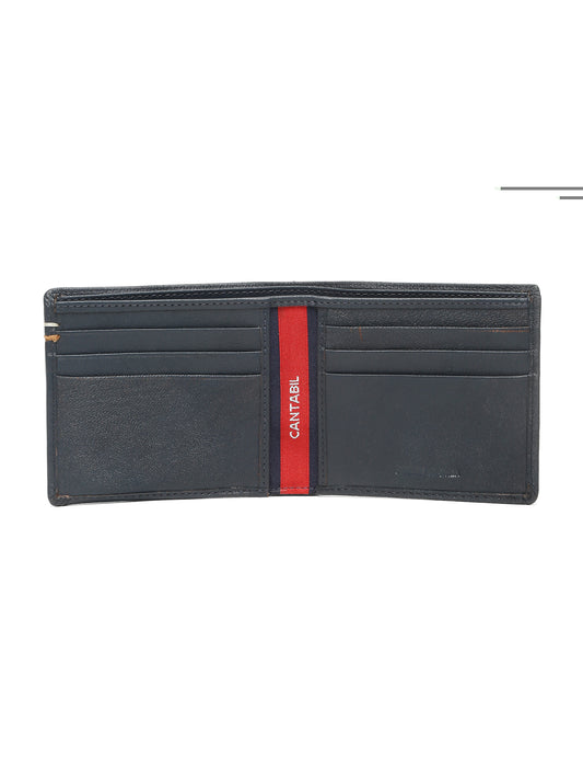 Men Navy Blue Bifold Wallet