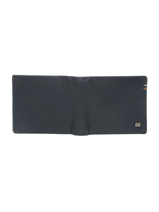 Men Navy Blue Bifold Wallet