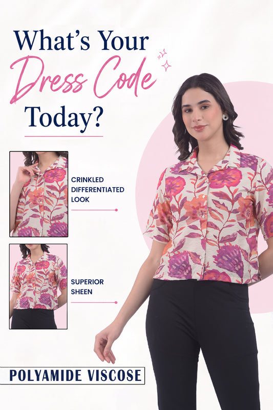Women Onion Regular Fit Printed Half Sleeves Crop Top