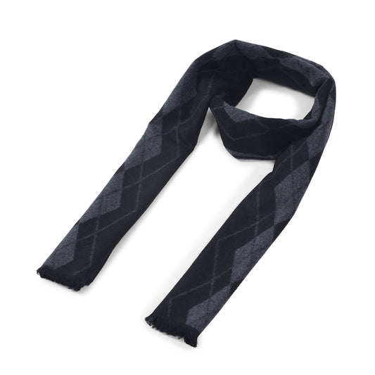 Men Black Printed Winter Warm Casual Muffler