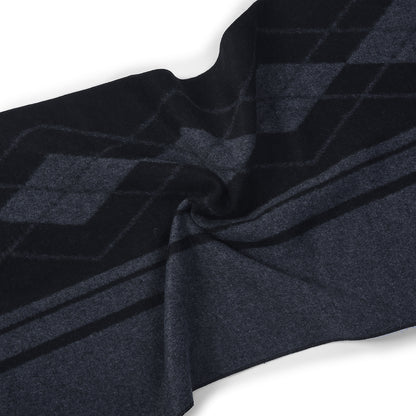 Men Black Printed Winter Warm Casual Muffler