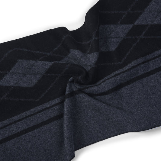 Men Black Printed Winter Warm Casual Muffler