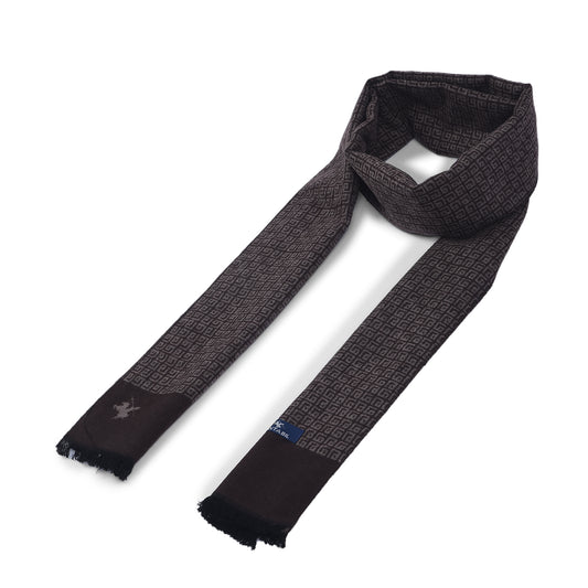 Men Brown Printed Winter Warm Casual Muffler