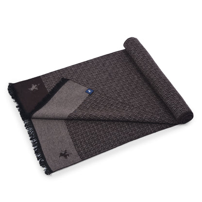 Men Brown Printed Winter Warm Casual Muffler