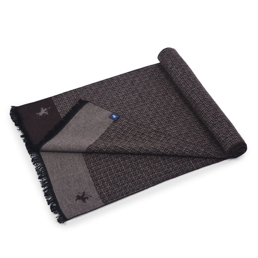 Men Brown Printed Winter Warm Casual Muffler