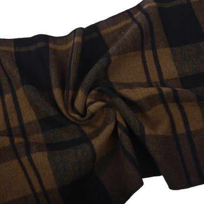 Men Brown Checkered Winter Warm Casual Muffler