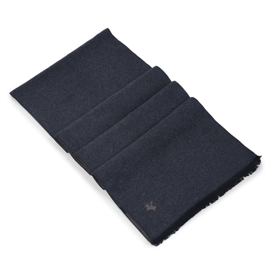 Men Dark Grey Brown Solid Winter Warm Casual Muffler