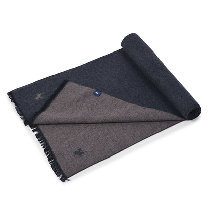 Men Dark Grey Brown Solid Winter Warm Casual Muffler