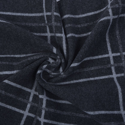 Men Grey Checkered Winter Warm Casual Muffler