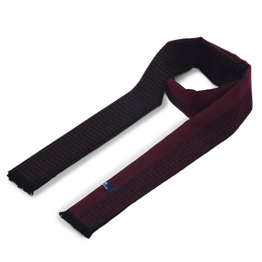 Men Maroon Printed Winter Warm Casual Muffler