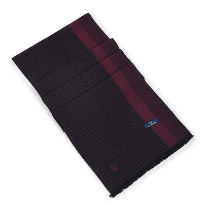 Men Maroon Printed Winter Warm Casual Muffler