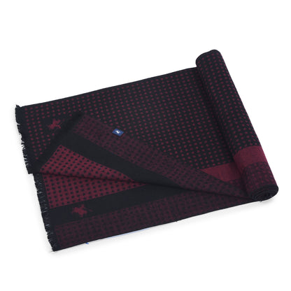 Men Maroon Printed Winter Warm Casual Muffler