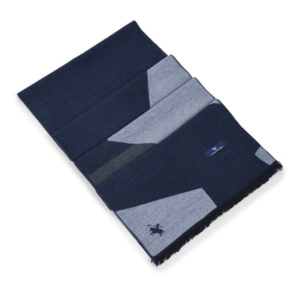 Men Navy Checkered Winter Warm Casual Muffler