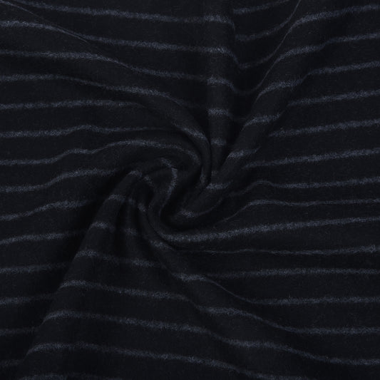 Men Black Striped Winter Warm Casual Muffler