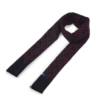 Men Maroon Printed Winter Warm Casual Muffler