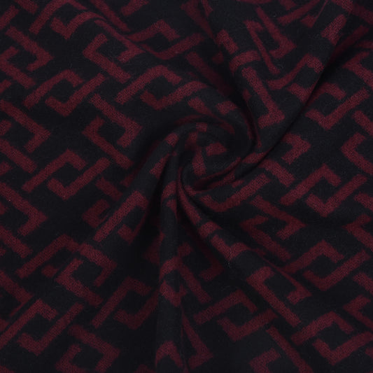 Men Maroon Printed Winter Warm Casual Muffler