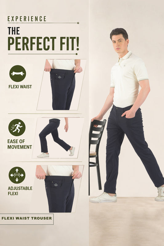 Casual Trouser for Men | Breathable & Soft with Color Fastness Regular Fit Spandex Fabric Solid Pattern Button Closure