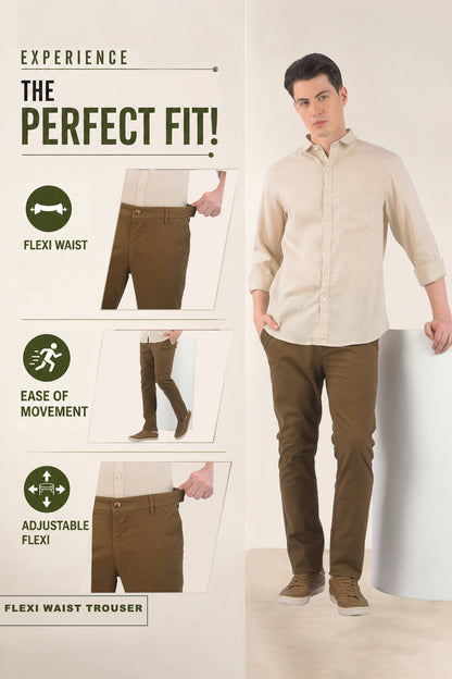 Casual Trousers for Men l Breathable & Soft with Color Fastness Regular Fit Cotton Blend Fabric Solid Pattern