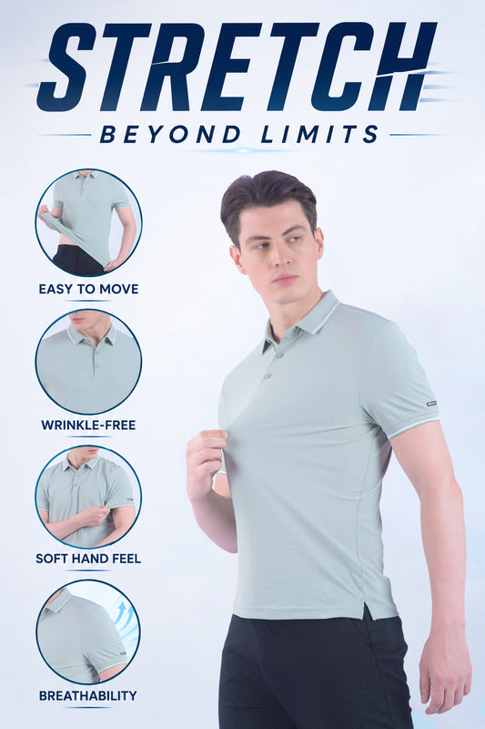 T-Shirt for Men | Breathable & Soft with Color Fastness Regular Fit Polo Neck Nylon Fabric Solid Pattern