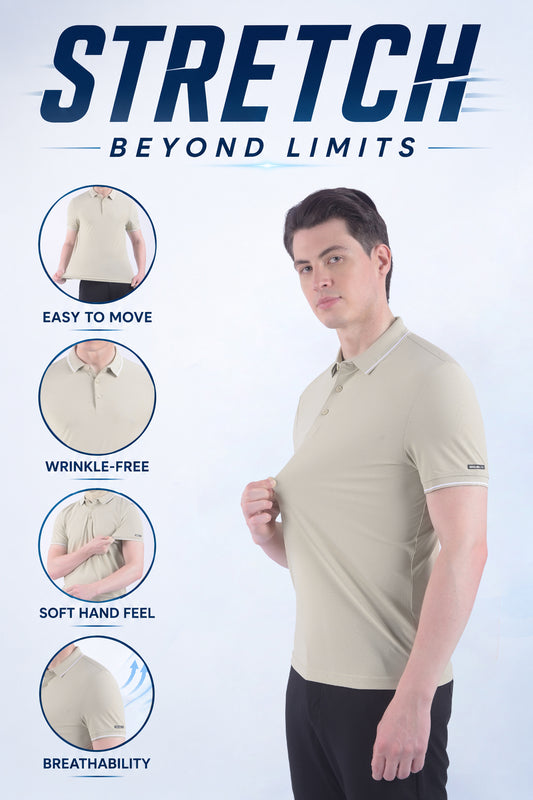 T-Shirt for Men | Breathable & Soft with Color Fastness Regular Fit Polo Neck Nylon Fabric Solid Pattern