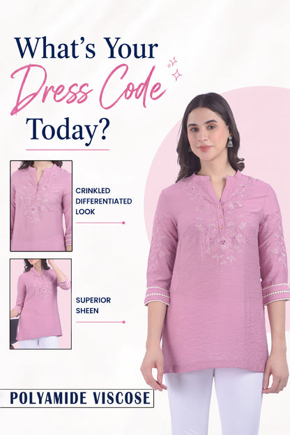 Kurti for Women l Breathable & Soft with Color Fastness Regular Fit Embroidery Pattern