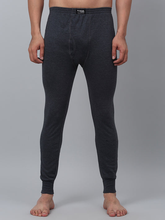 Solid Non Pleated Regular Fit Mid Rise Grey Thermal Trouser For Men