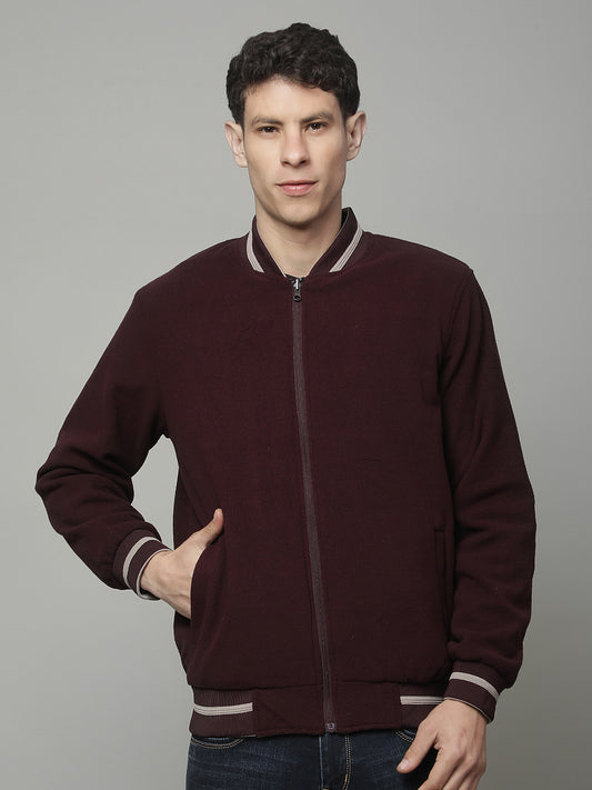 Reversible Jacket for Men | Premium Casual Jacket Regular Fit Mock Neck Nylon Fabric Solid Pattern