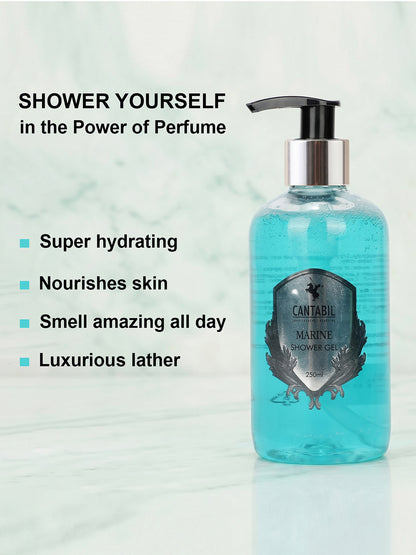Luxury Marine Shower Gel for Men & Women | Pack of 2 x 200ml Each | Unisex Bodywash | Deep Cleansing, Hydrating, Moisturising | Suitable for All Skin Types