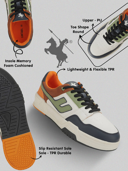 Sneaker Shoes for Men | Lightweight & Comfortable with Cushioned Insole PU (Polyurethane) Upper TPR Sole Lace-Up Closure