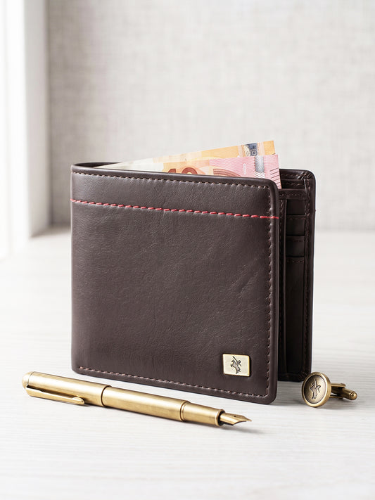 Men Brown Bifold Wallet
