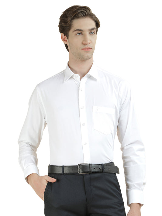 Formal Shirt for Men l Breathable & Soft with Color Fastness Slim Fit Cotton Blend Fabric Solid Pattern