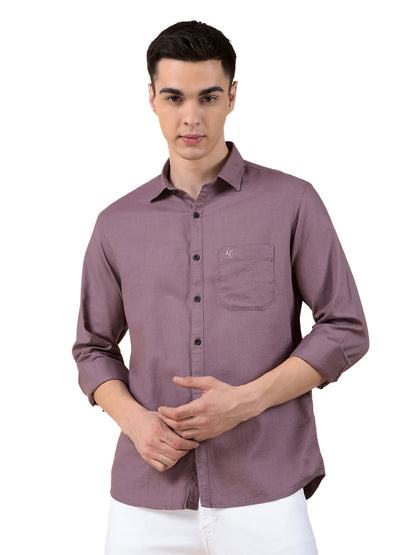 Casual Shirt for Men | Breathable & Soft with Color Fastness Slim Cotton Blend Fabric Solid Pattern