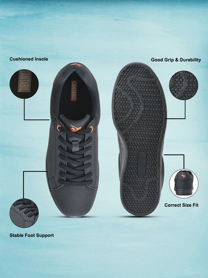Casual Sneaker Shoes for Men | Lightweight & Comfortable with Cushioned Insole PU Upper TPR Sole Lace Up Closure