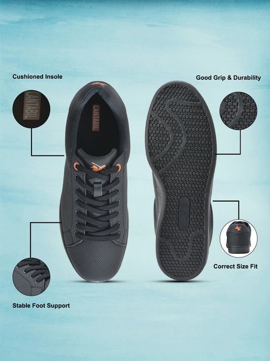Casual Sneaker Shoes for Men | Lightweight & Comfortable with Cushioned Insole PU Upper TPR Sole Lace Up Closure
