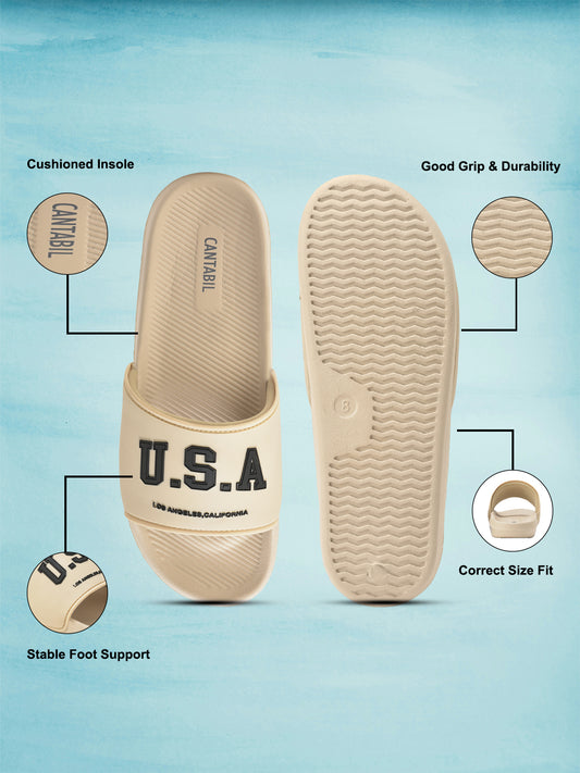 Casual Slider for Men | Lightweight & Comfortable with Cushioned Insole EVA Upper synthetic Sole Slip on Closure