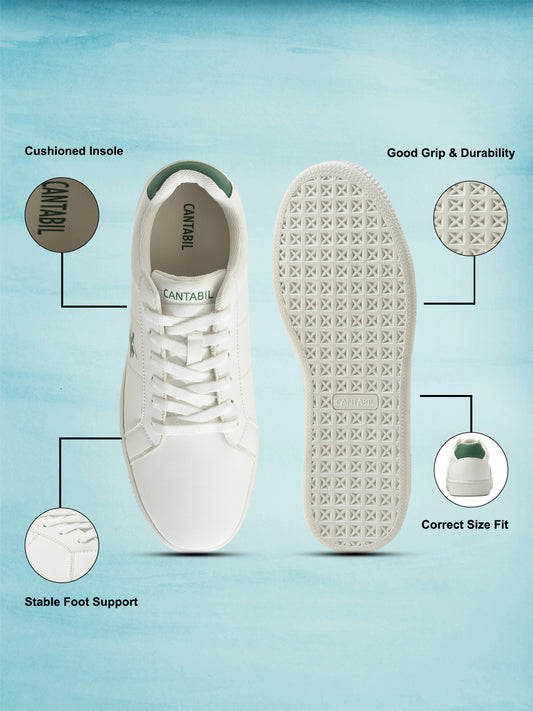 Casual Sneaker Shoes for Men | Lightweight & Comfortable with Cushioned Insole PU Upper TPR Sole Lace Up Closure