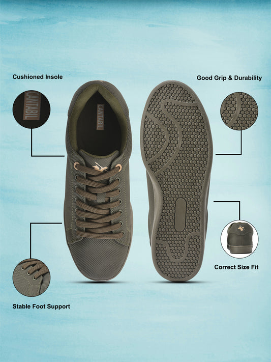 Casual Sneaker Shoes for Men | Lightweight & Comfortable with Cushioned Insole PU Upper TPR Sole Lace Up Closure