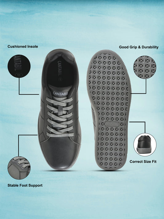 Casual Sneaker Shoes for Men | Lightweight & Comfortable with Cushioned Insole PU Upper TPR Sole Lace Up Closure