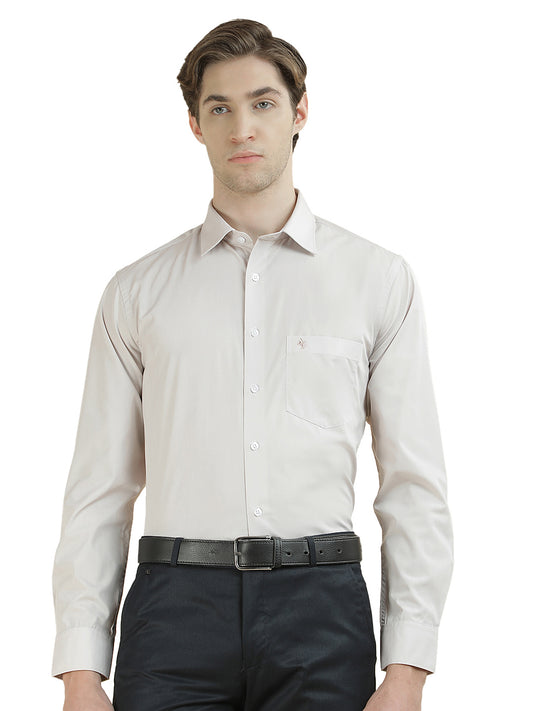 Formal Shirt for Men l Breathable & Soft with Color Fastness Regular Fit Cotton Blend Fabric Solid Pattern