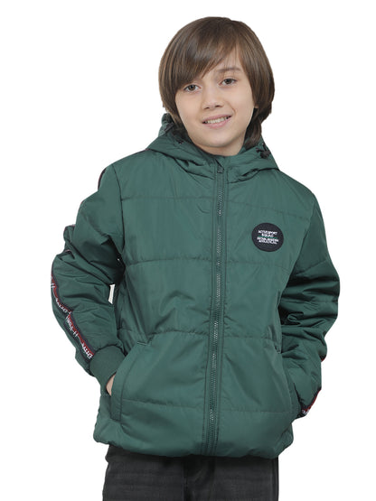 Casual Jacket for Boys l Breathable & Soft with Color Fastness Regular Fit Hooded Neck Nylon Fabric Solid Pattern