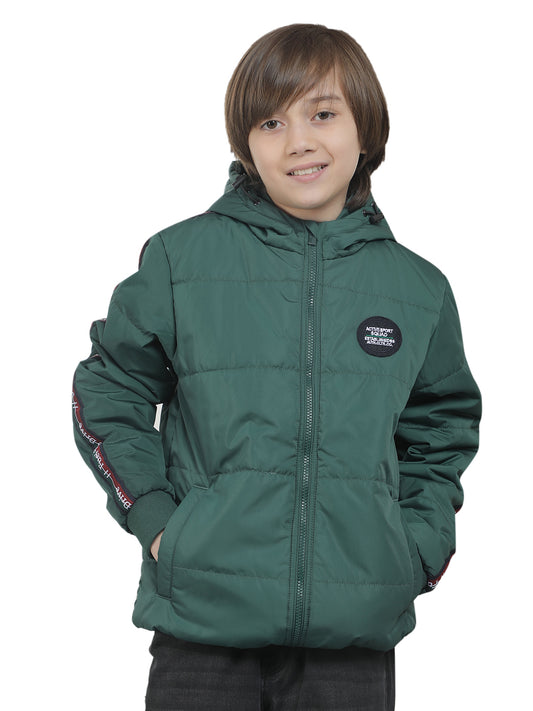 Casual Jacket for Boys l Breathable & Soft with Color Fastness Regular Fit Hooded Neck Nylon Fabric Solid Pattern