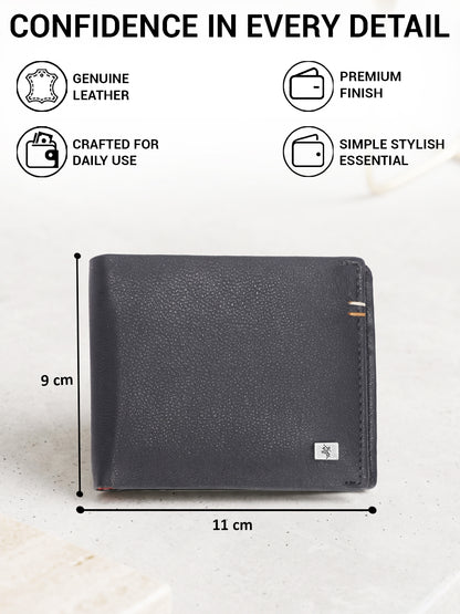 Men Navy Blue Bifold Wallet