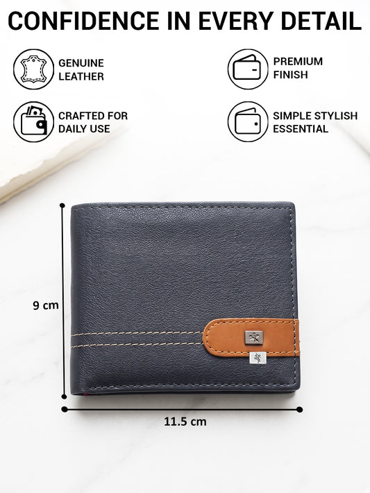 Men Blue Bifold Wallet