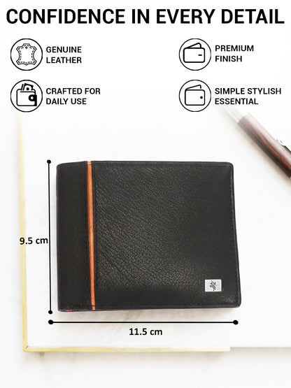 Men Black Bifold Wallet