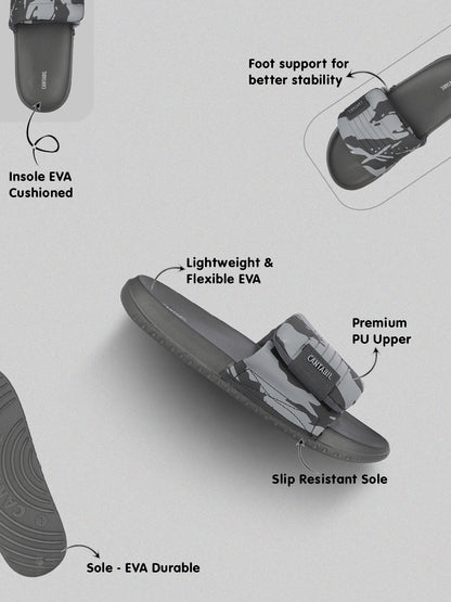 Men's Grey Colourblock Sliders