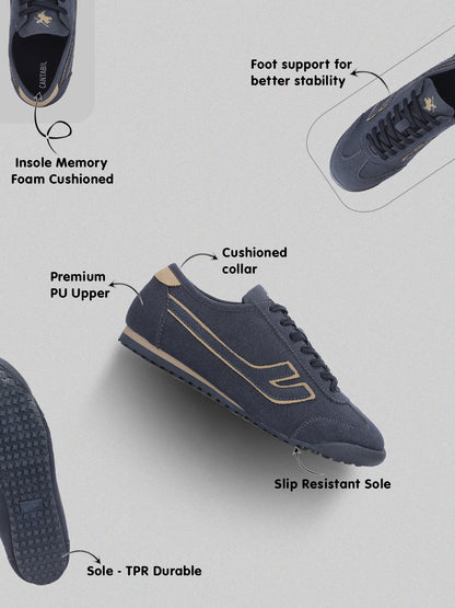 Men's Navy Colourblock Casual Sneakers