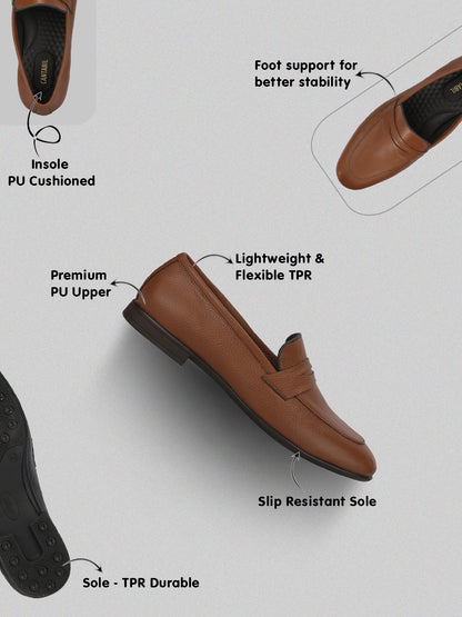 Men's Tan Solid Formal Shoes