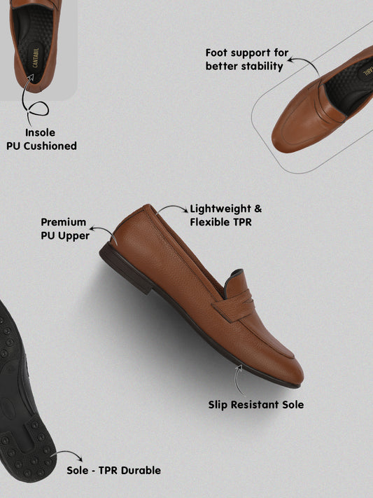 Men's Tan Solid Formal Shoes