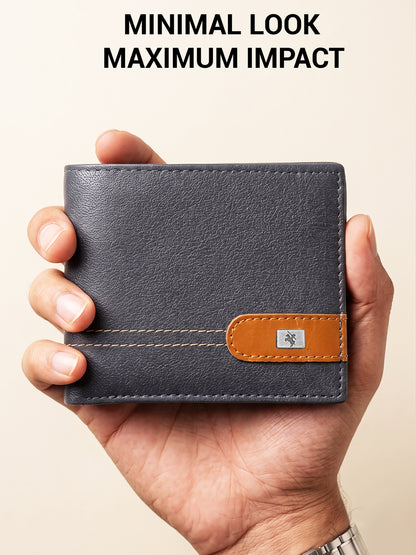 Men Blue Bifold Wallet