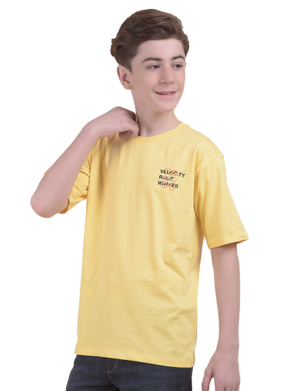 Casual T-Shirt for Boys l Breathable & Soft with Color Fastness Regular Fit Round Neck Polycotton Fabric Printed Pattern